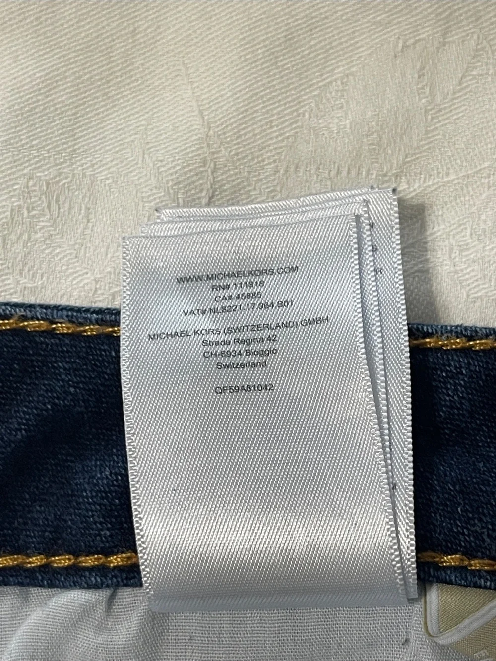 Michael Kors Boot Cut Blue Jeans Size 4 Denim 5 Pocket Mid Rise Logo Stretch